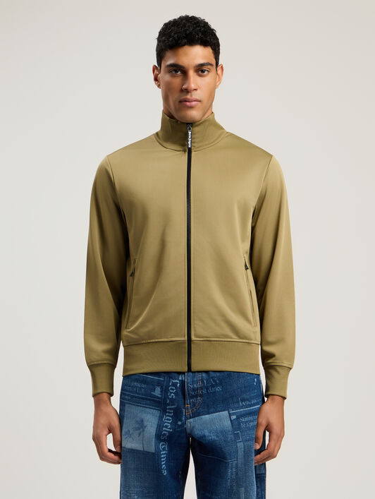 Curved Logo Track Jacket PALM ANGELS Curved Logo Track Jacket ARMY GREEN - OFF WHITE PMBD089F25FAB002