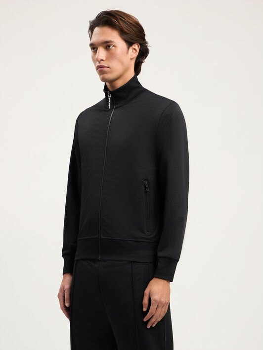 PALM ANGELS Curved Logo Track Jacket BLACK OFF WHITE PMBD089S26FAB001