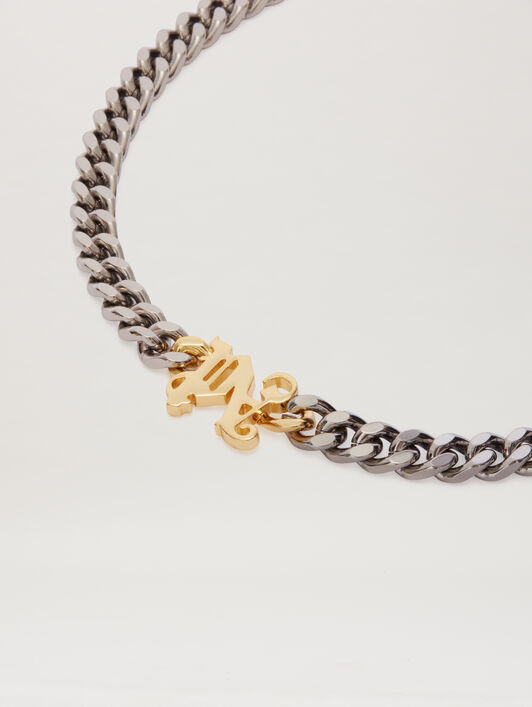 Gold Monogram necklace PALM ANGELS Gold Monogram necklace SILVER - GOLD PMOB017C99MAT001