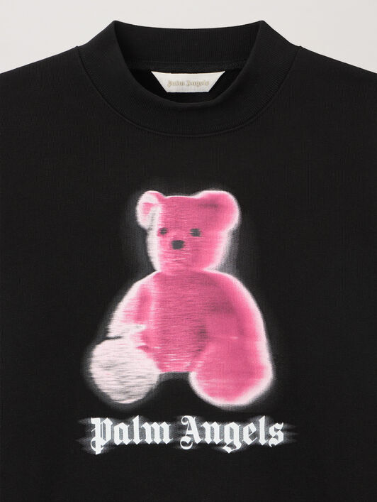 PALM ANGELS Blurred Bear Crewneck NERO/BLACK PBBA012S26FLE006