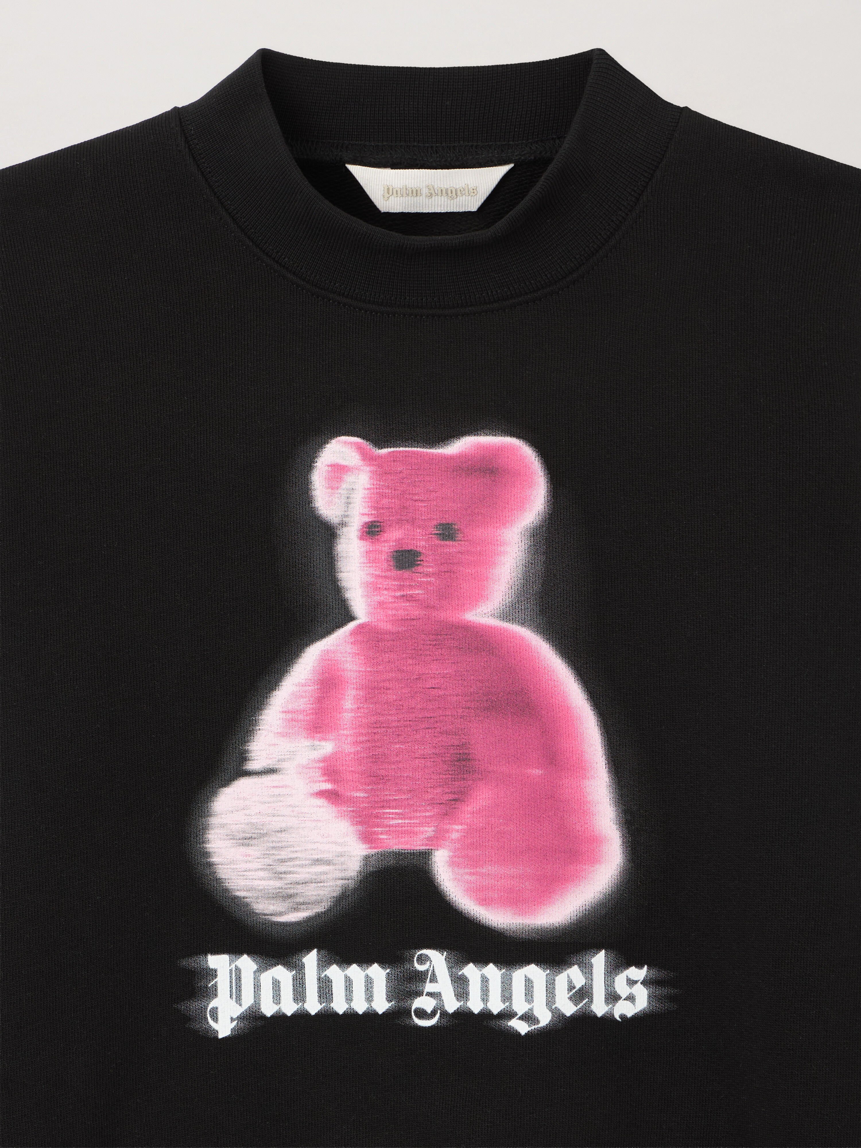 PALM ANGELS Blurred Bear Crewneck NERO/BLACK PBBA012S26FLE006