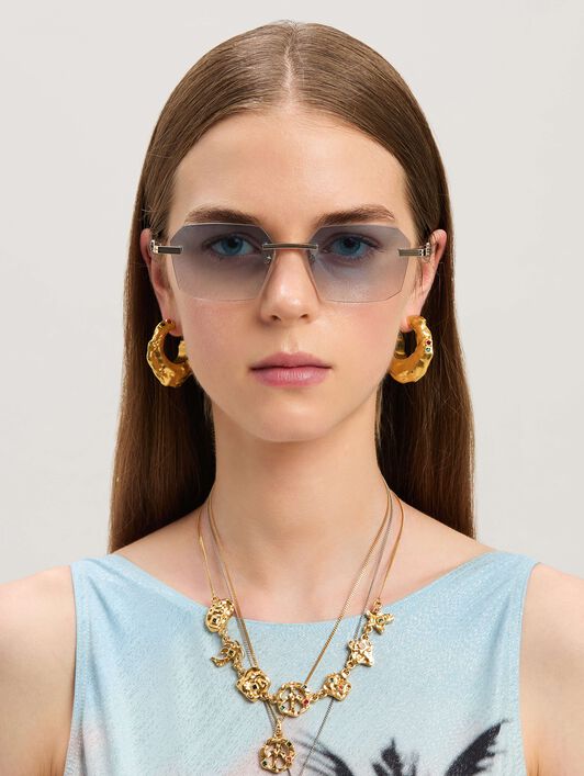 PALM ANGELS  Quartz Sonnenbrille GOLD GRADIENT BLUE PERI10GS25MET001
