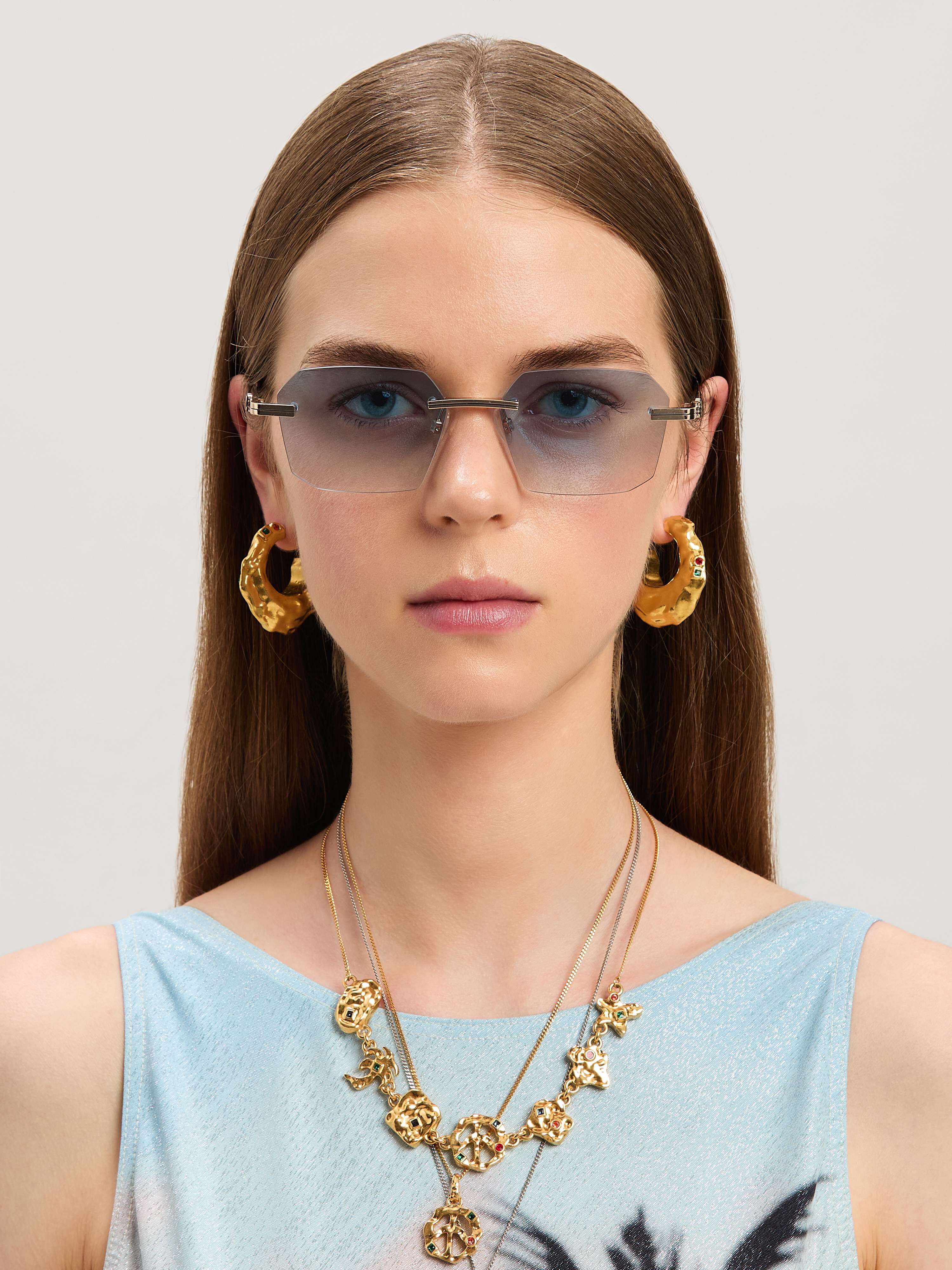 PALM ANGELS  Quartz Sonnenbrille GOLD GRADIENT BLUE PERI10GS25MET001