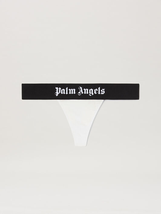 Logo band Thong PALM ANGELS Logo band Thong WHITE - BLACK PWUF001C99FAB003