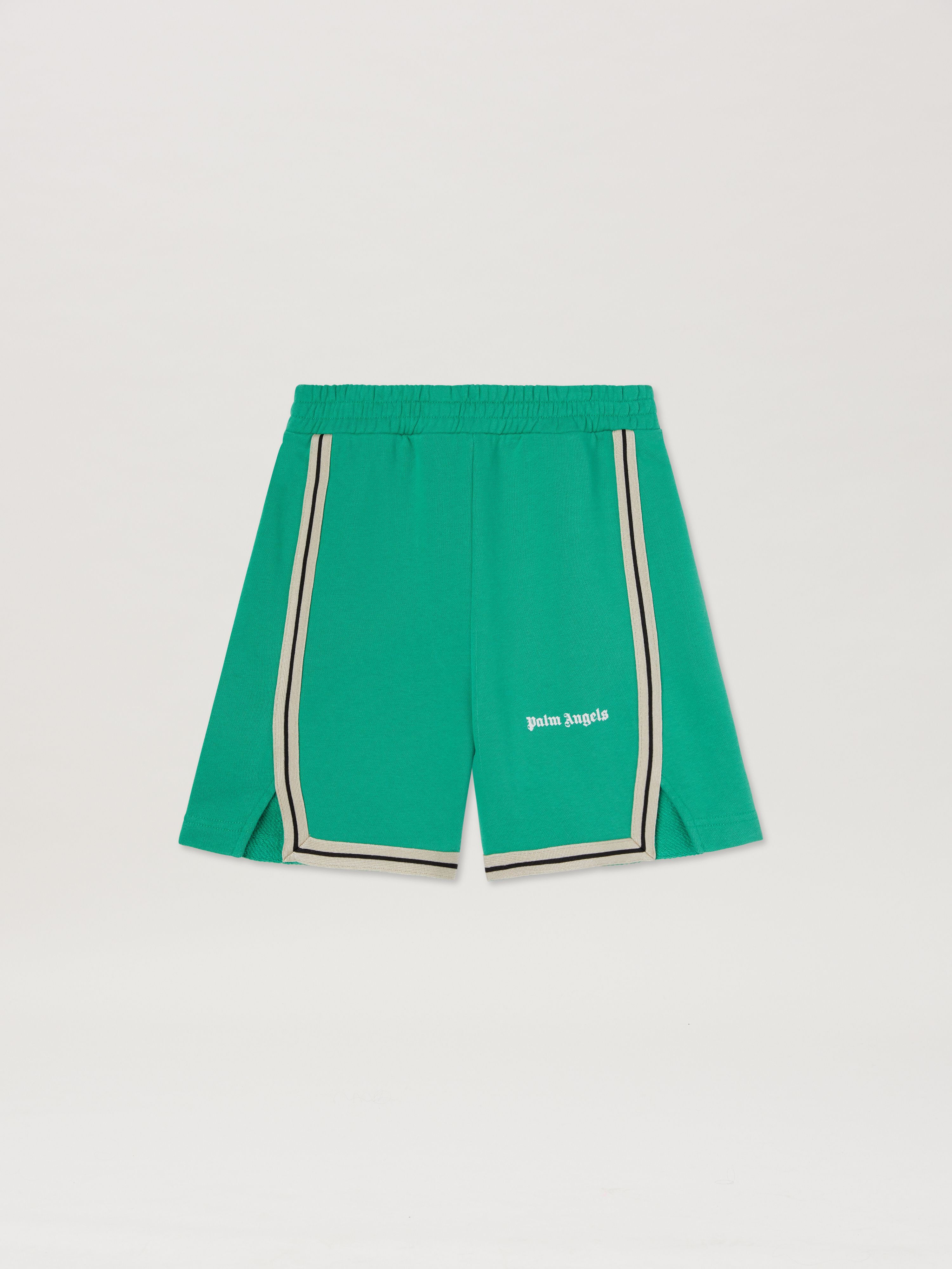 PALM ANGELS  Iconic Tape track shorts GREEN OFF WHITE PBCI007S25FLE001