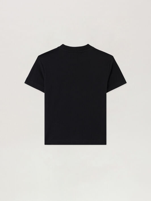 PALM ANGELS Neck Logo Brushed T-Shirt NERO/BLACK PBAA003S26JER004