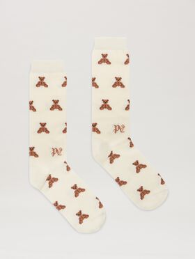 PALM ANGELS  Mini Bear Socks BUTTER - MULTICOLOR PMRA00BS25FAB002
