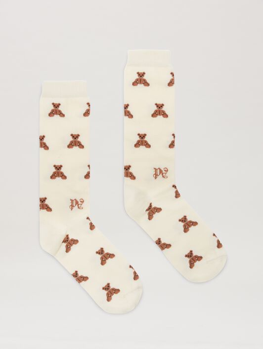 PALM ANGELS  Mini Bear Socks BUTTER - MULTICOLOR PMRA00BS25FAB002