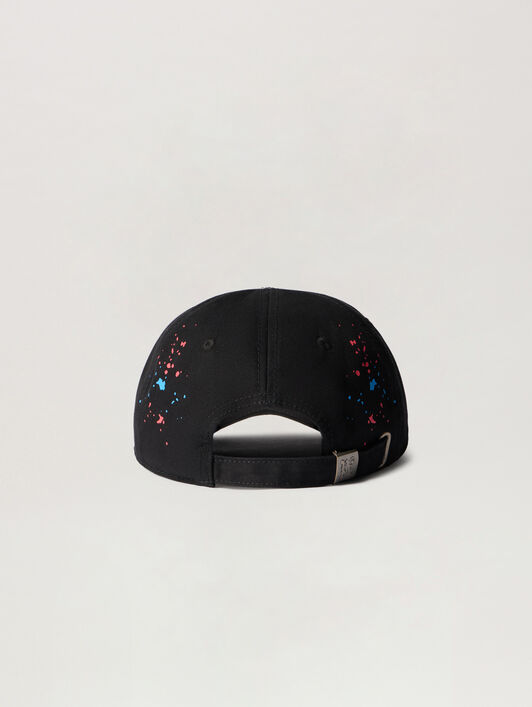 Curved Logo Painted Cap PALM ANGELS Curved Logo Painted Cap BLACK - MULTICOLOR PMLB104F25FAB001