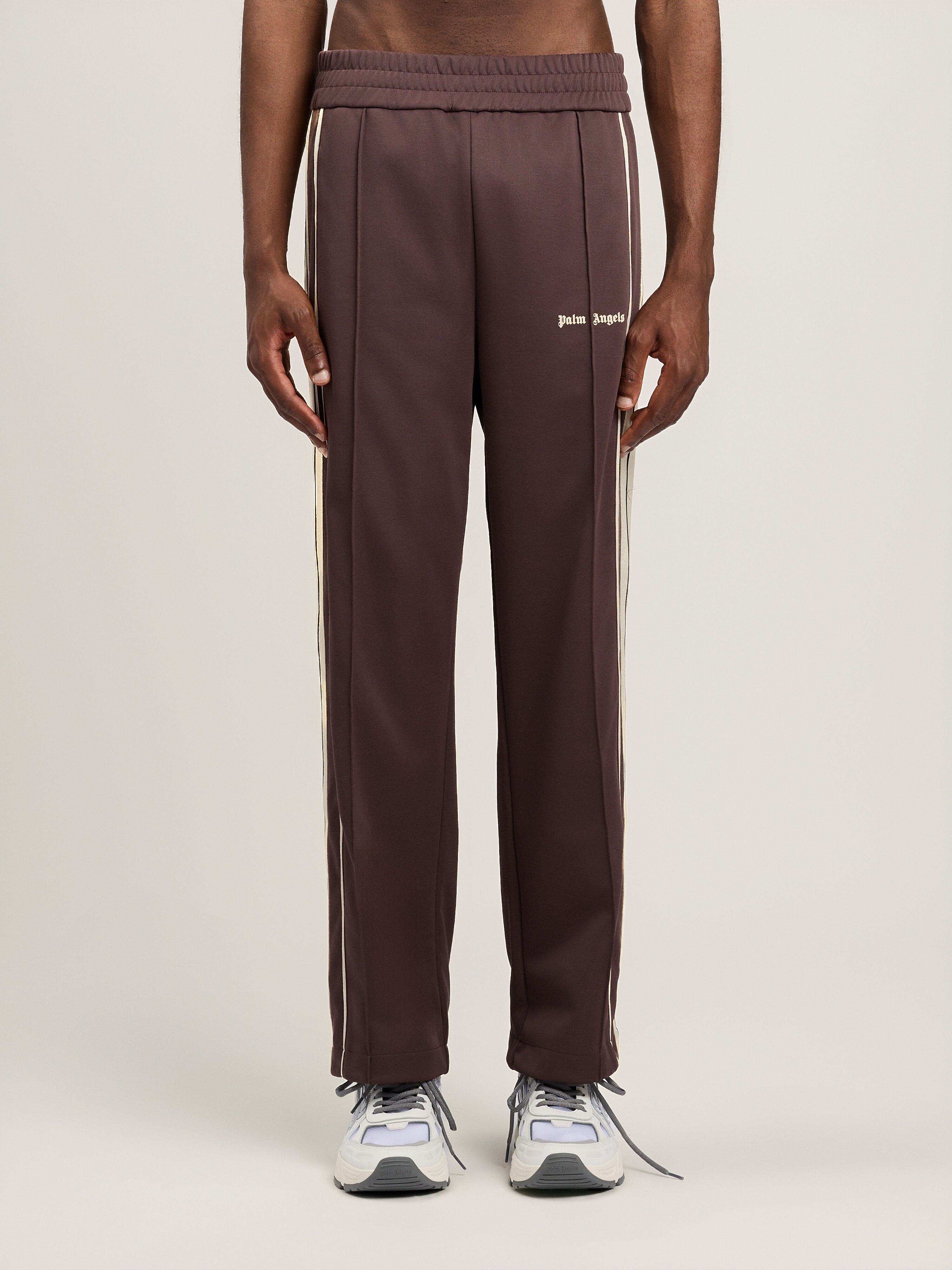 PALM ANGELS Classic Logo Vintage Track Pants BROWN OFF WHITE PMCJ04JS26FAB001