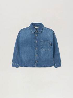 PALM ANGELS Overlogo Chambray Overshirt CELESTE/LIGHT BLUE PBYD006S26DEN001