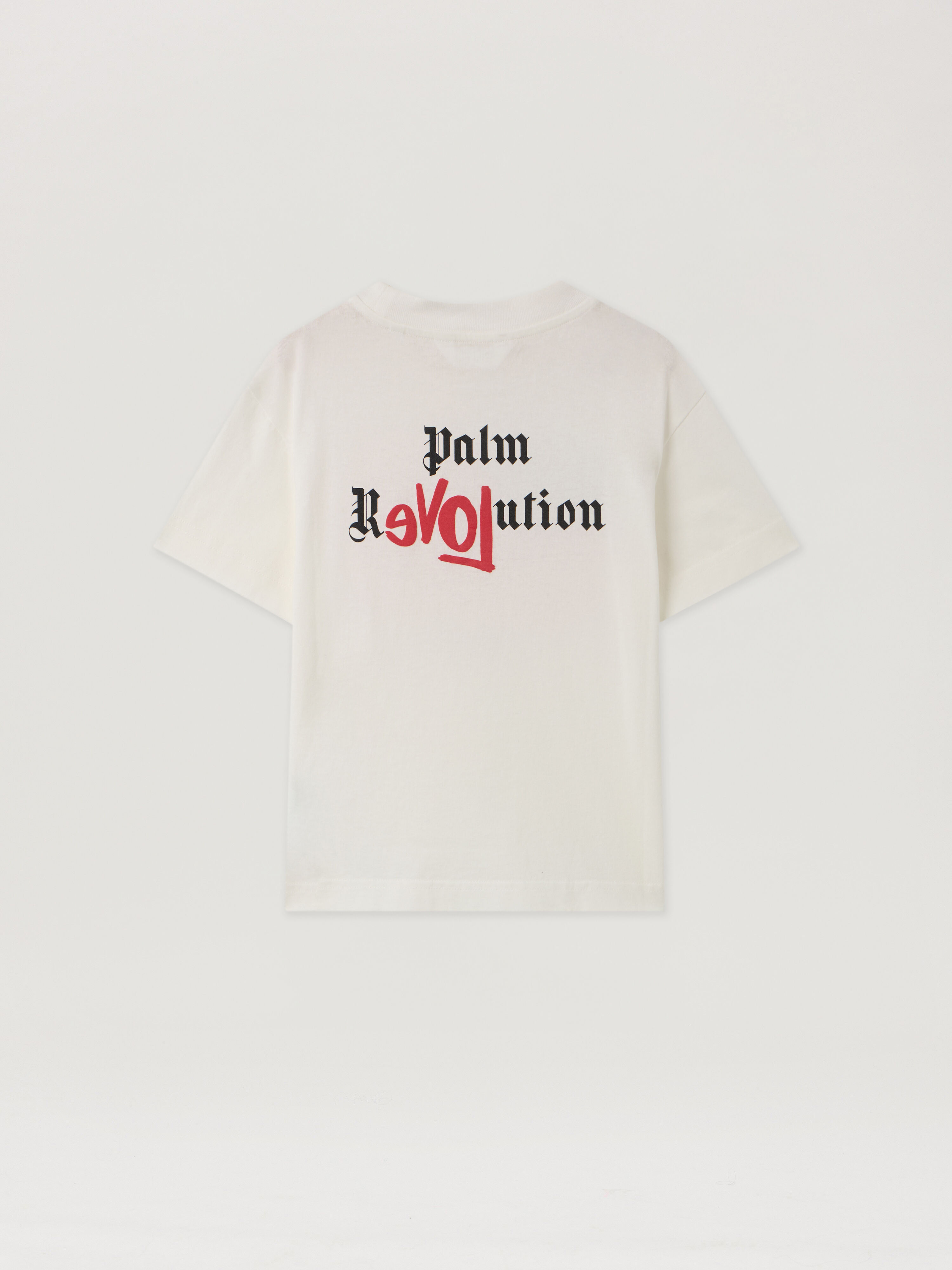 PALM ANGELS Palms Flag Reg Tshirt S/S OFF WHITE - ROSE PINK PGAA002F25JER006