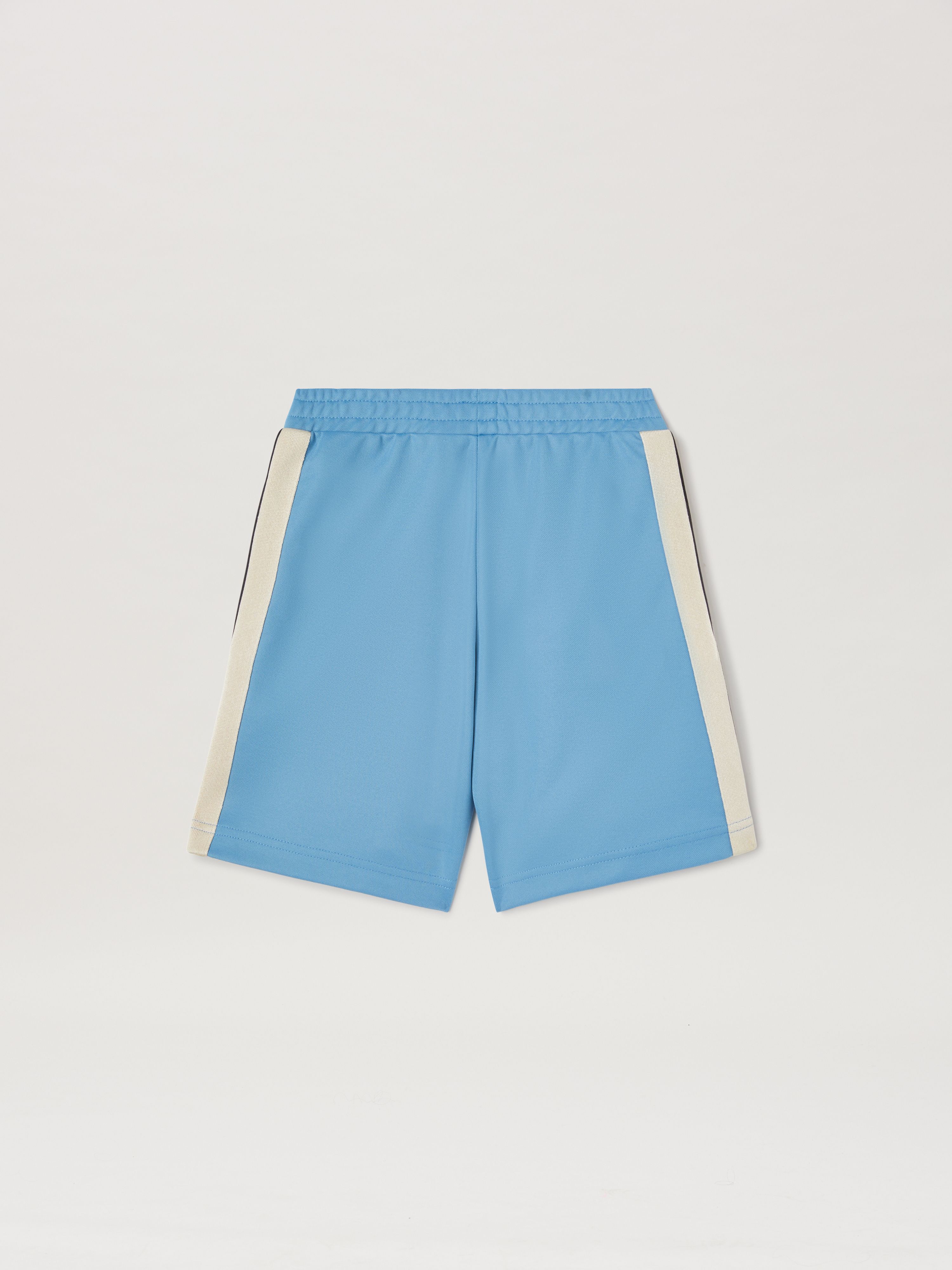 PALM ANGELS  Track shorts DUSTY BLUE OFF WHITE PBCL001C99FAB003