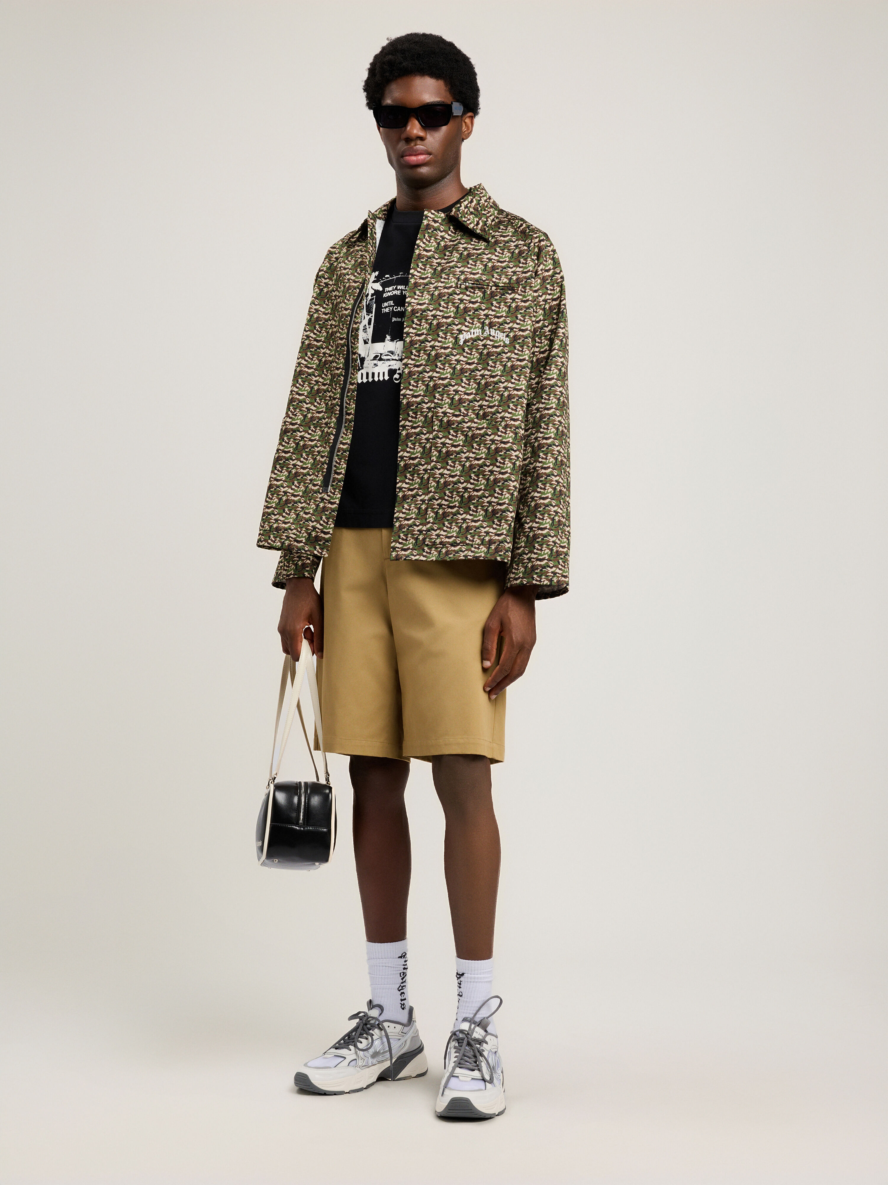 PALM ANGELS Palm Statement T-Shirt BLACK OFF WHITE PMAA109S26JER006