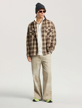 PALM ANGELS Surfer Dream Check Loose Shirt MULTICOLOR - BLACK PAMGE05F26FB02