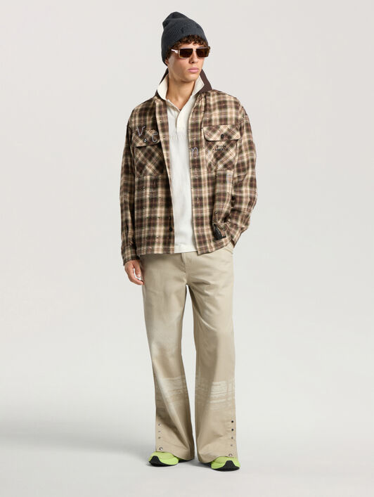 PALM ANGELS Surfer Dream Check Loose Shirt MULTICOLOR - BLACK PAMGE05F26FB02