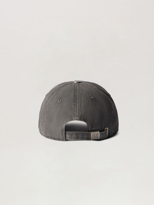 Curved Logo Distressed Cap PALM ANGELS Curved Logo Distressed Cap ANTHRACITE - BLACK PMLB104F25FAB007
