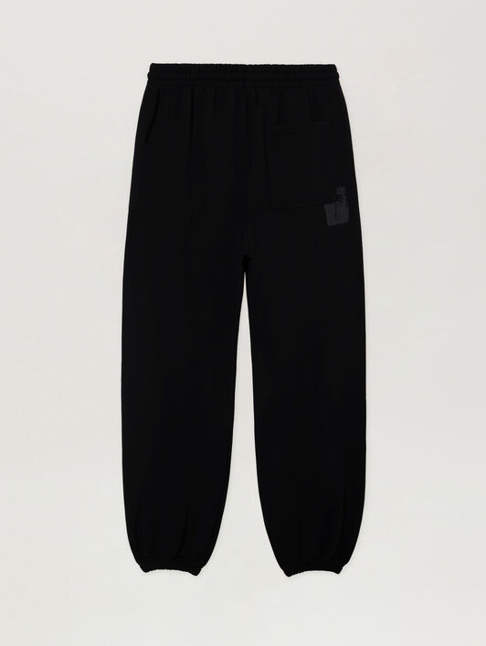 PALM ANGELS Brushed Palm Tree Sweatpants BLACK - GREY PAMCH02W26FL05