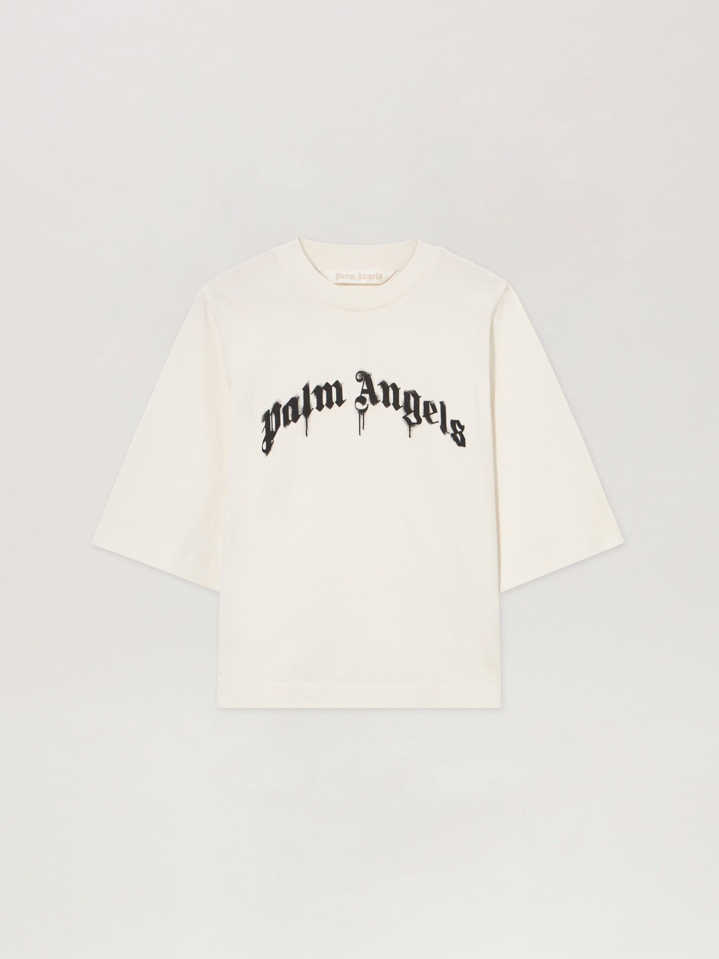 Curved Logo Boxy T-Shirt PALM ANGELS Curved Logo Boxy T-Shirt OFF WHITE BLACK PWAA079S26JER004