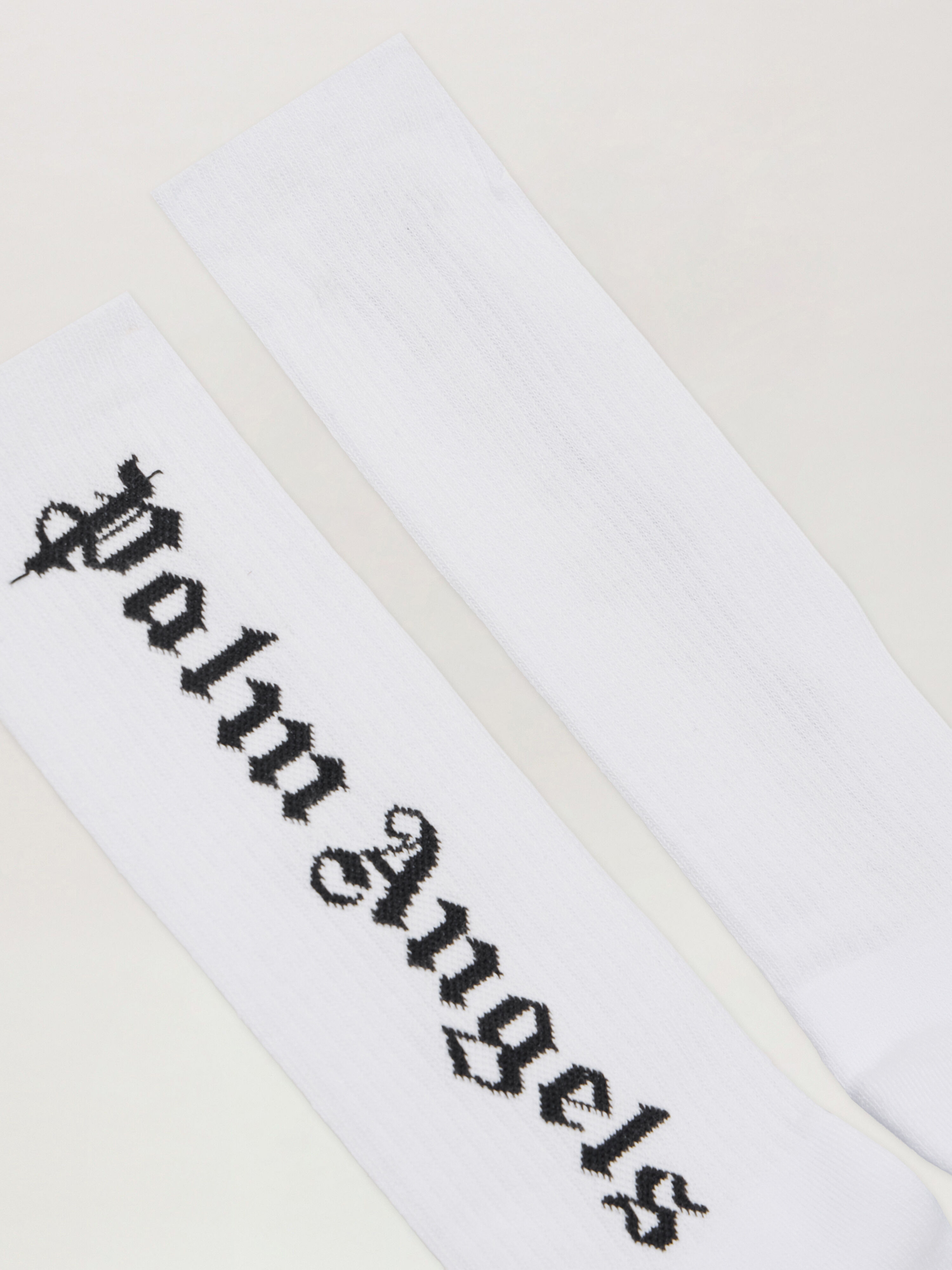 PALM ANGELS CLASSIC LOGO SOCKS WHITE BLACK PMRA001C99FAB002