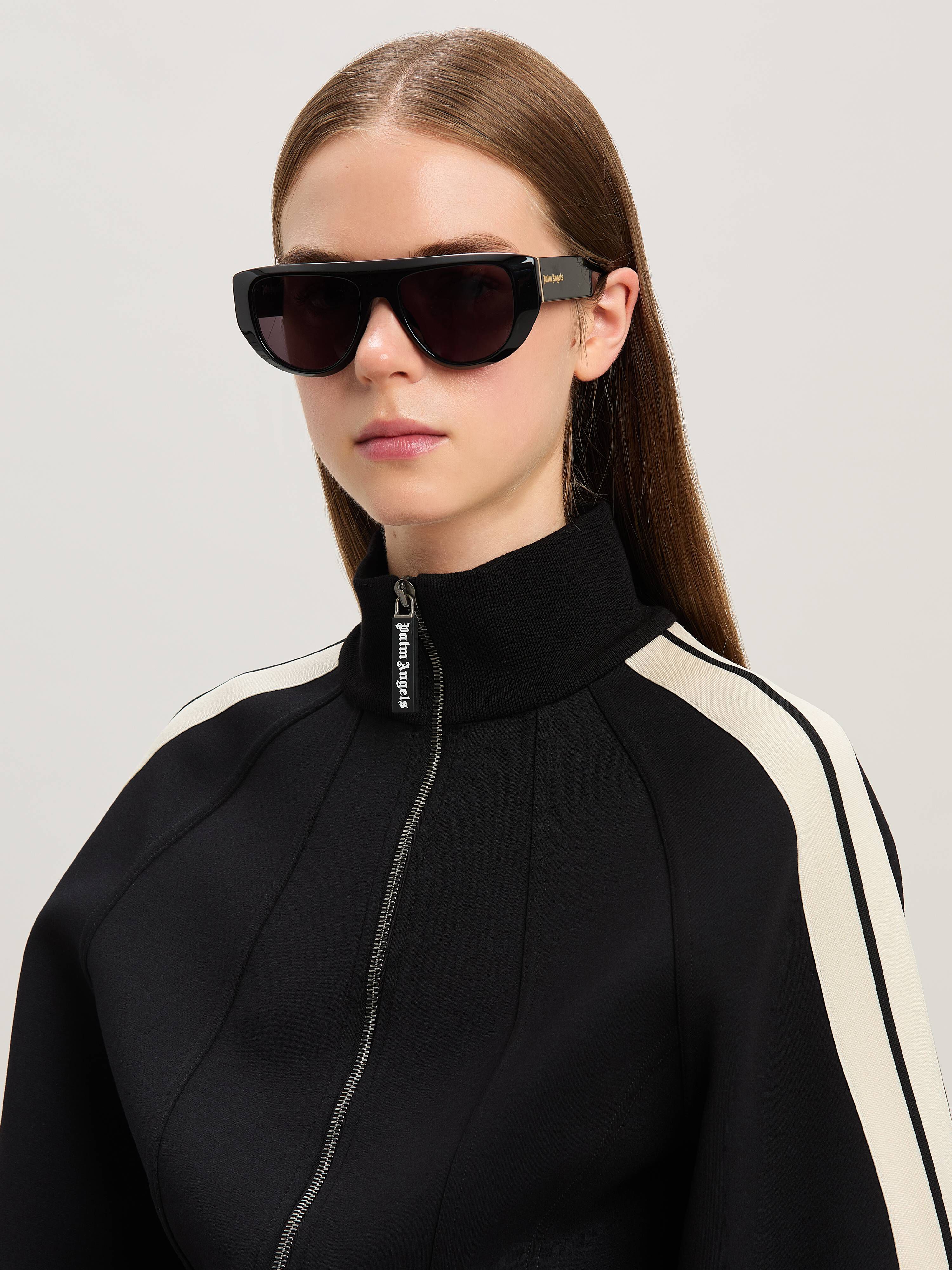 PALM ANGELS  Neopren Cropped Trainingsjacke BLACK - OFF WHITE PWEA127S25FAB001
