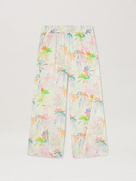 PALM ANGELS  All over palm print pants BUTTER ROSE PINK PGCA015S25FAB001