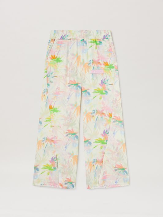 PALM ANGELS  All over palm print pants BUTTER ROSE PINK PGCA015S25FAB001