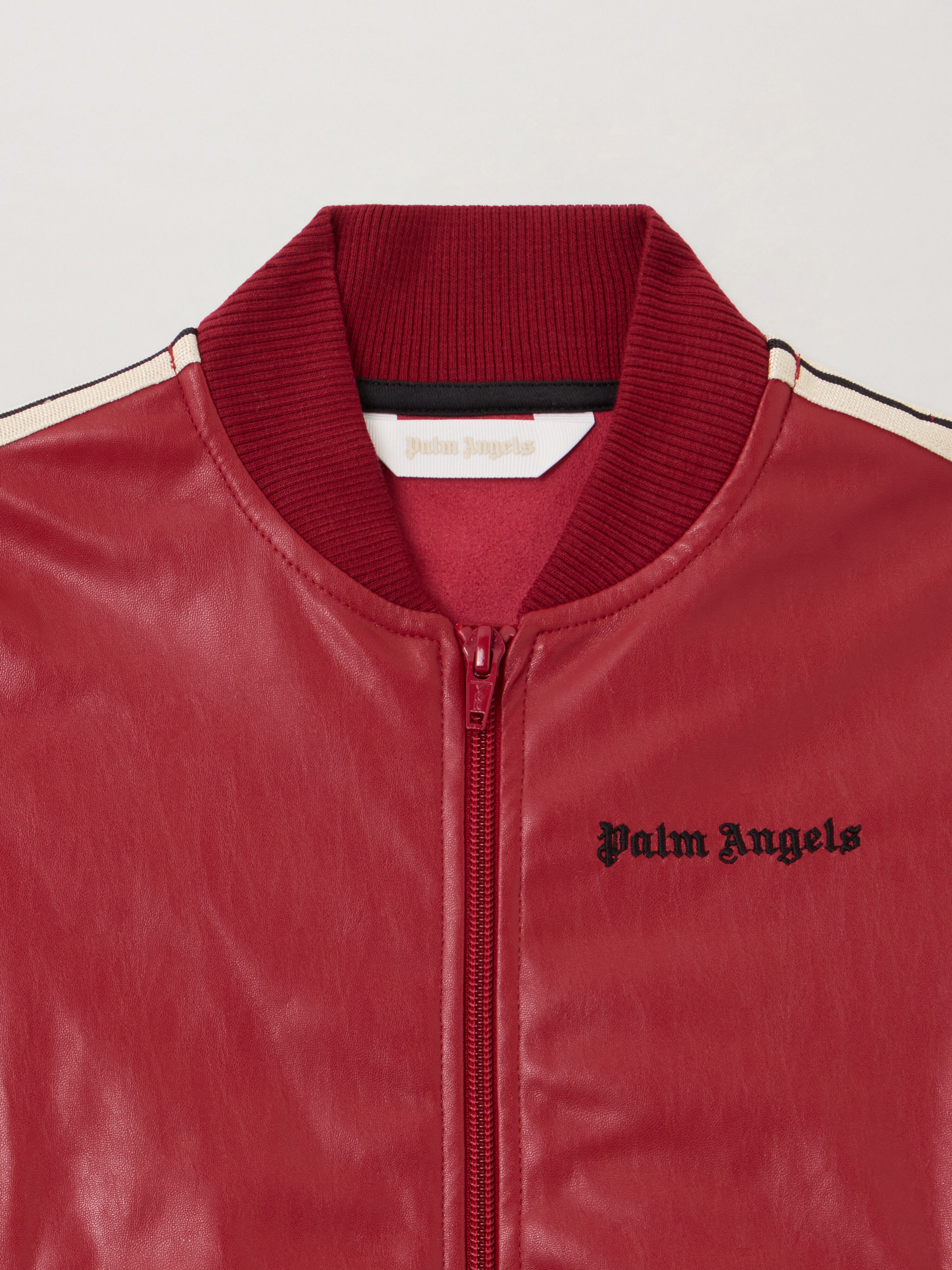 PALM ANGELS Pa Coated Track Bomber Jkt BRICK RED - BLACK PGEA001F25FAB001