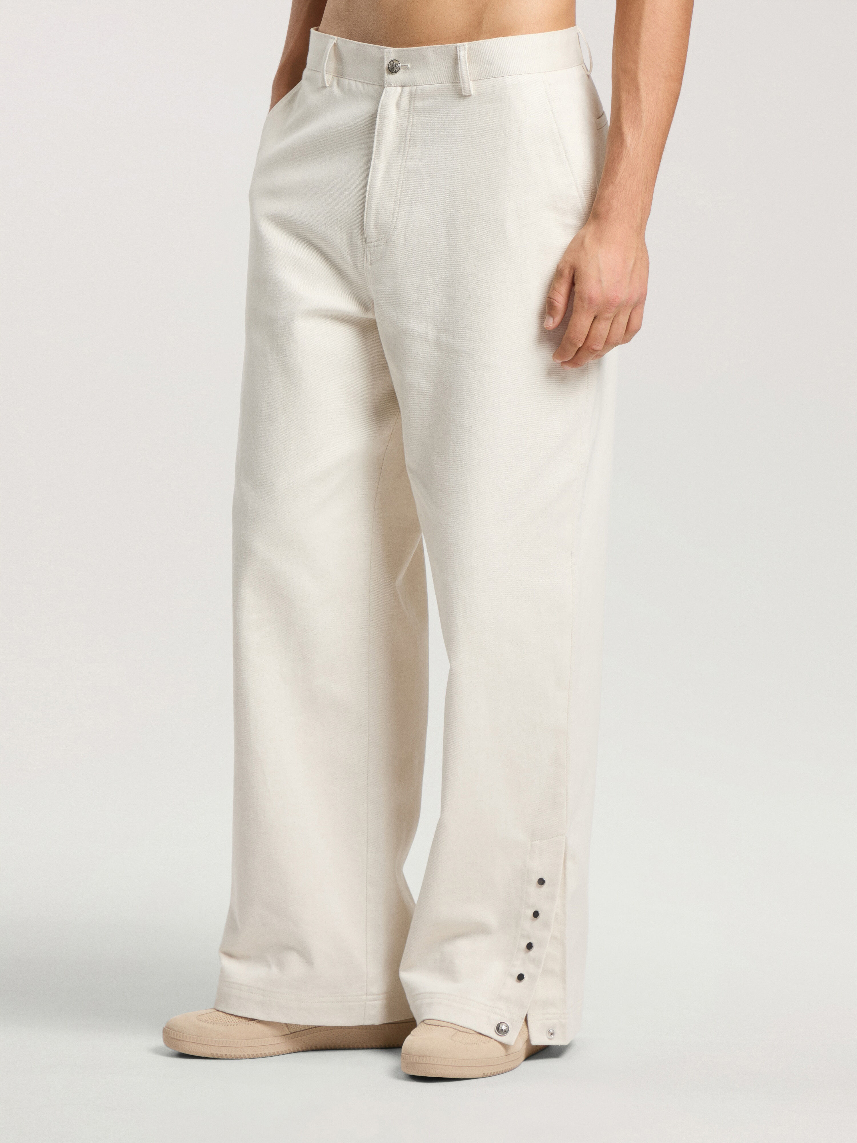 PALM ANGELS Palm Tree Loose Trousers OFF WHITE - SILVER PAMCA03F26FB01