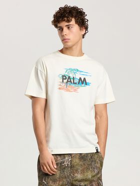 PALM ANGELS Palm Island Regular T-Shirt OFF WHITE - MULTICOLOR PAMAA01F26JR04