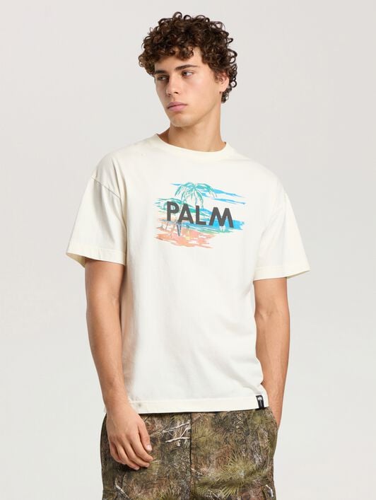 Palm Island Regular T-Shirt PALM ANGELS Palm Island Regular T-Shirt OFF WHITE - MULTICOLOR PAMAA01F26JR04