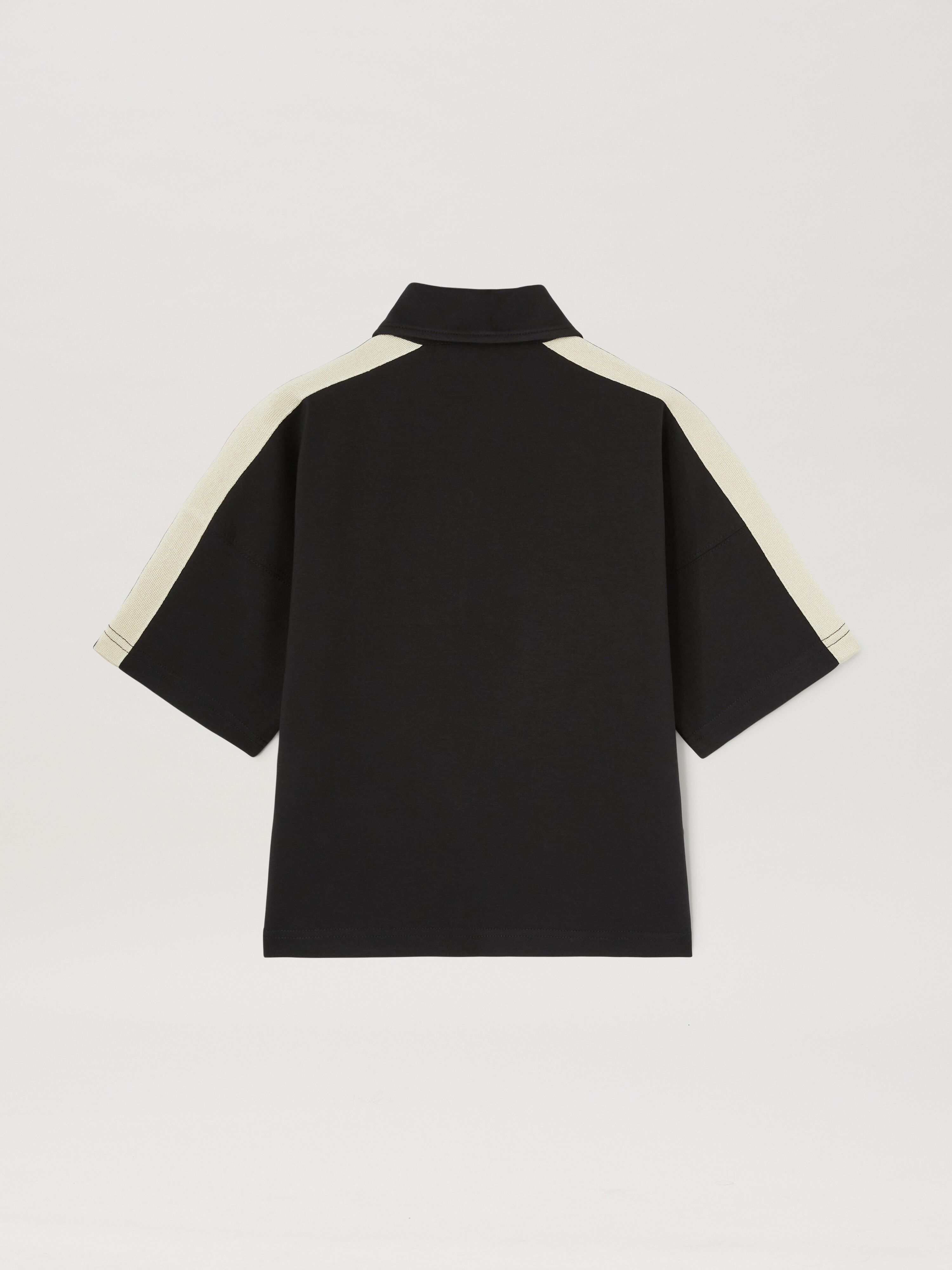 PALM ANGELS  Oversize Track polo shirt BLACK OFF WHITE PBBD013S25FLE001