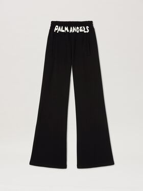 PALM ANGELS  Block logo sweatpants BLACK - OFF WHITE PWCH025S25FLE002