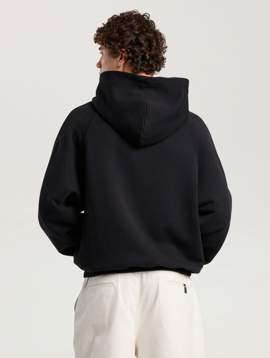 PALM ANGELS Vintage Box Logo Loose Hoodie BLACK - GREY PAMBB04F26FL01