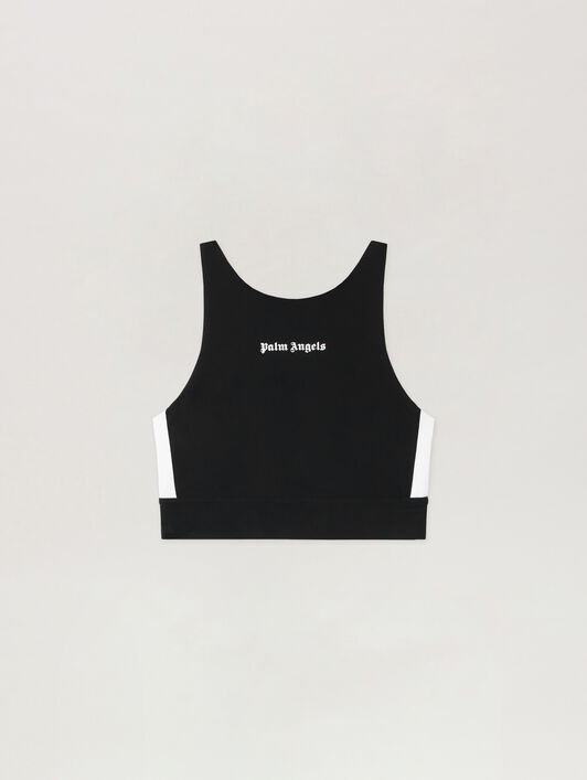 PALM ANGELS Training Track Top BLACK WHITE PWVO001C99FAB002