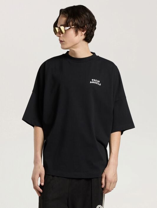 Palm Drift Back Over T-Shirt PALM ANGELS Palm Drift Back Over T-Shirt BLACK - OFF WHITE PAMAA05W26JR03