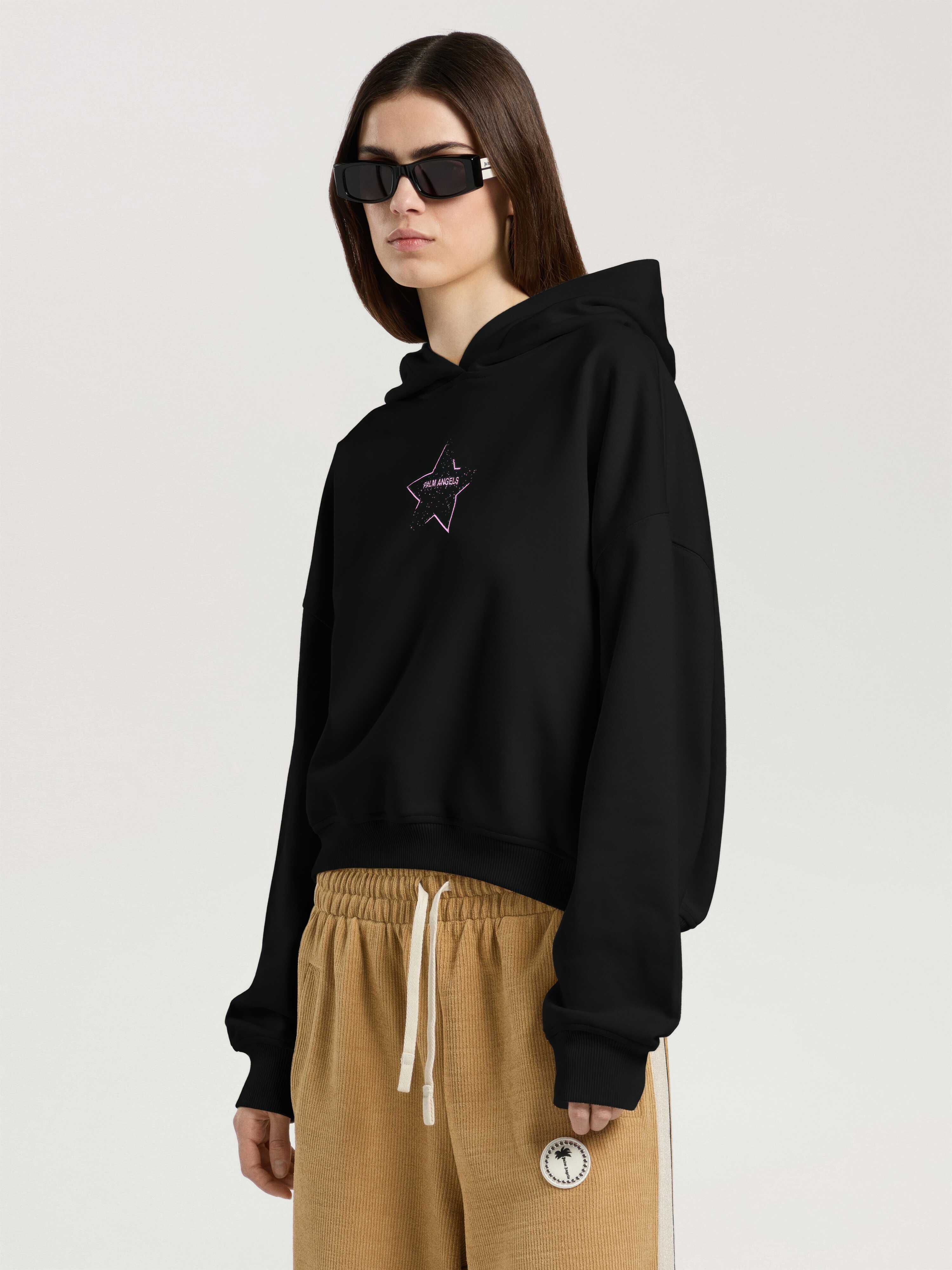 Icon Palm Loose Hoodie PALM ANGELS Icon Palm Loose Hoodie BLACK - PINK PAWBB05W26FL02