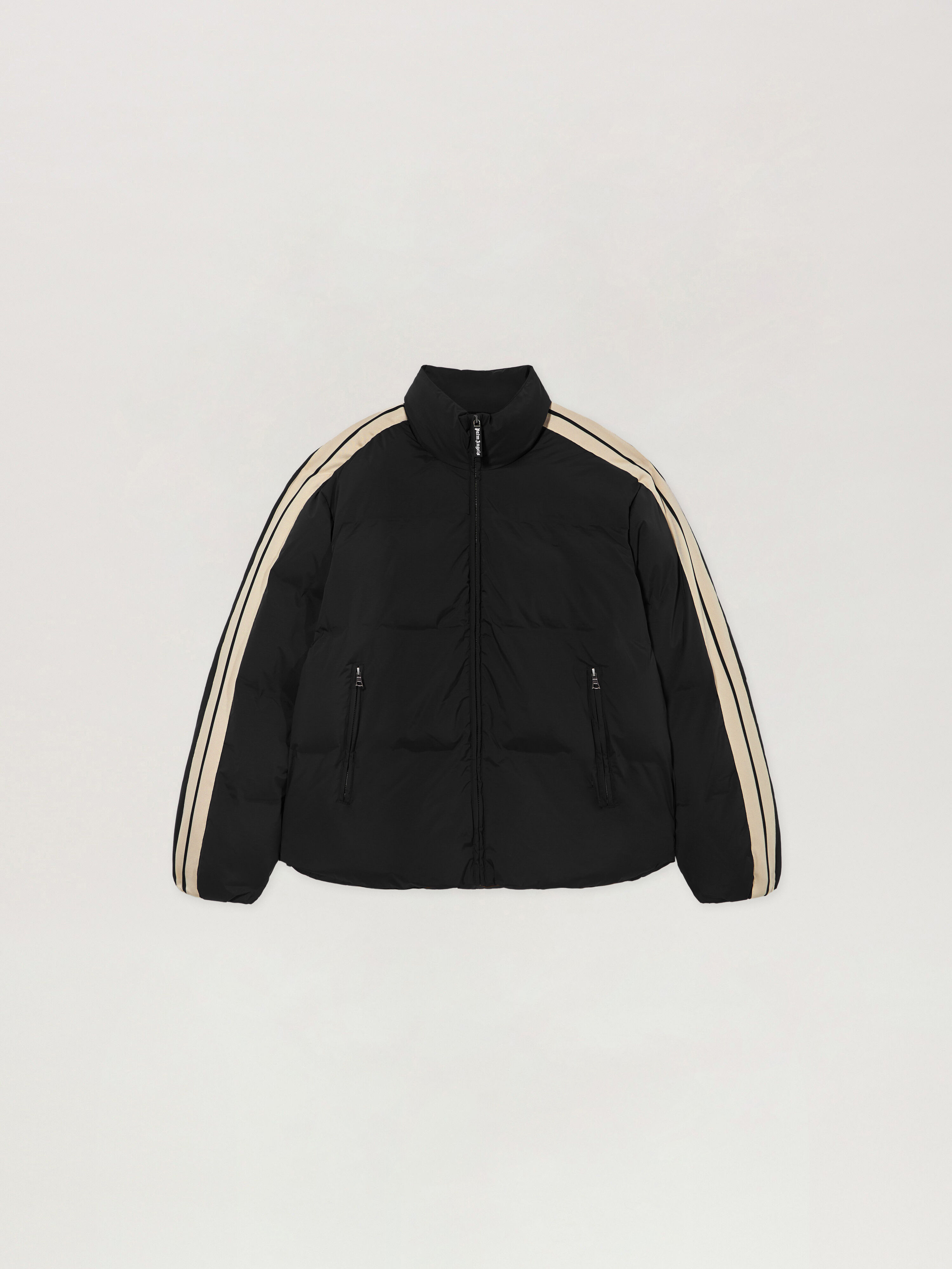 Classic Logo Track Puffer Jacket PALM ANGELS Classic Logo Track Puffer Jacket BLACK - OFF WHITE PAMEJ01F26FB01