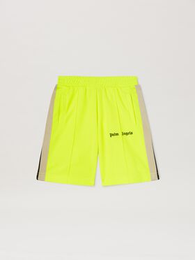 PALM ANGELS  Track shorts DUSTY BLUE OFF WHITE PBCJ002C99FAB003