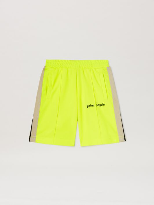PALM ANGELS  Track shorts YELLOW FLUO BLACK PBCL001S25FAB001