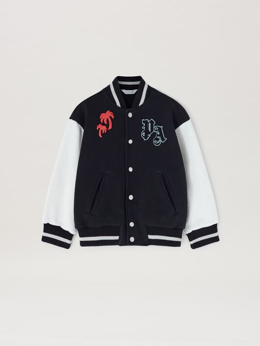 PALM ANGELS  Team Palm Varsity Jacket BLACK BUTTER PBEH001S25FLE001