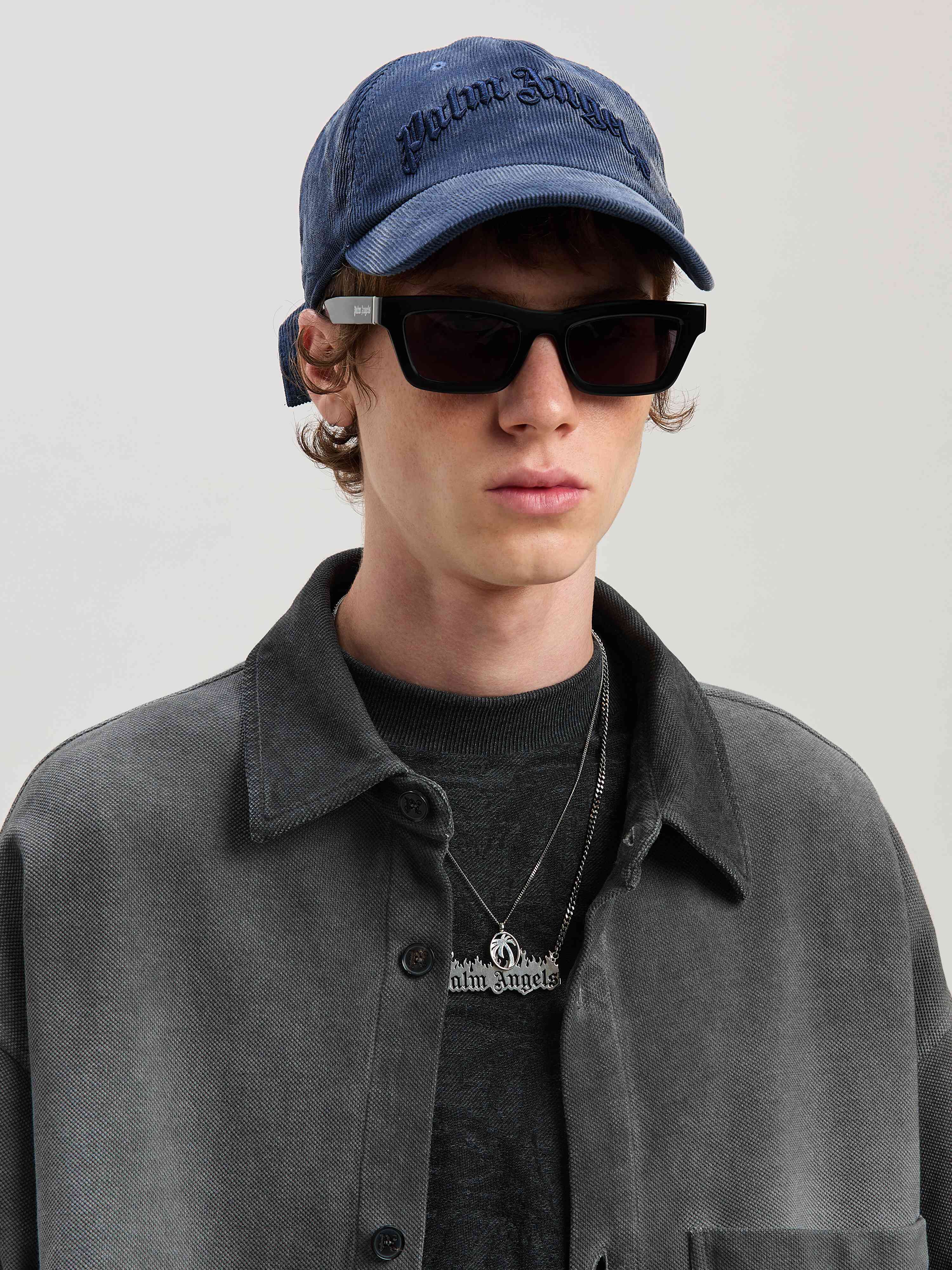 PALM ANGELS  Classic logo Overshirt BLACK - BLACK PMES039S25FAB001