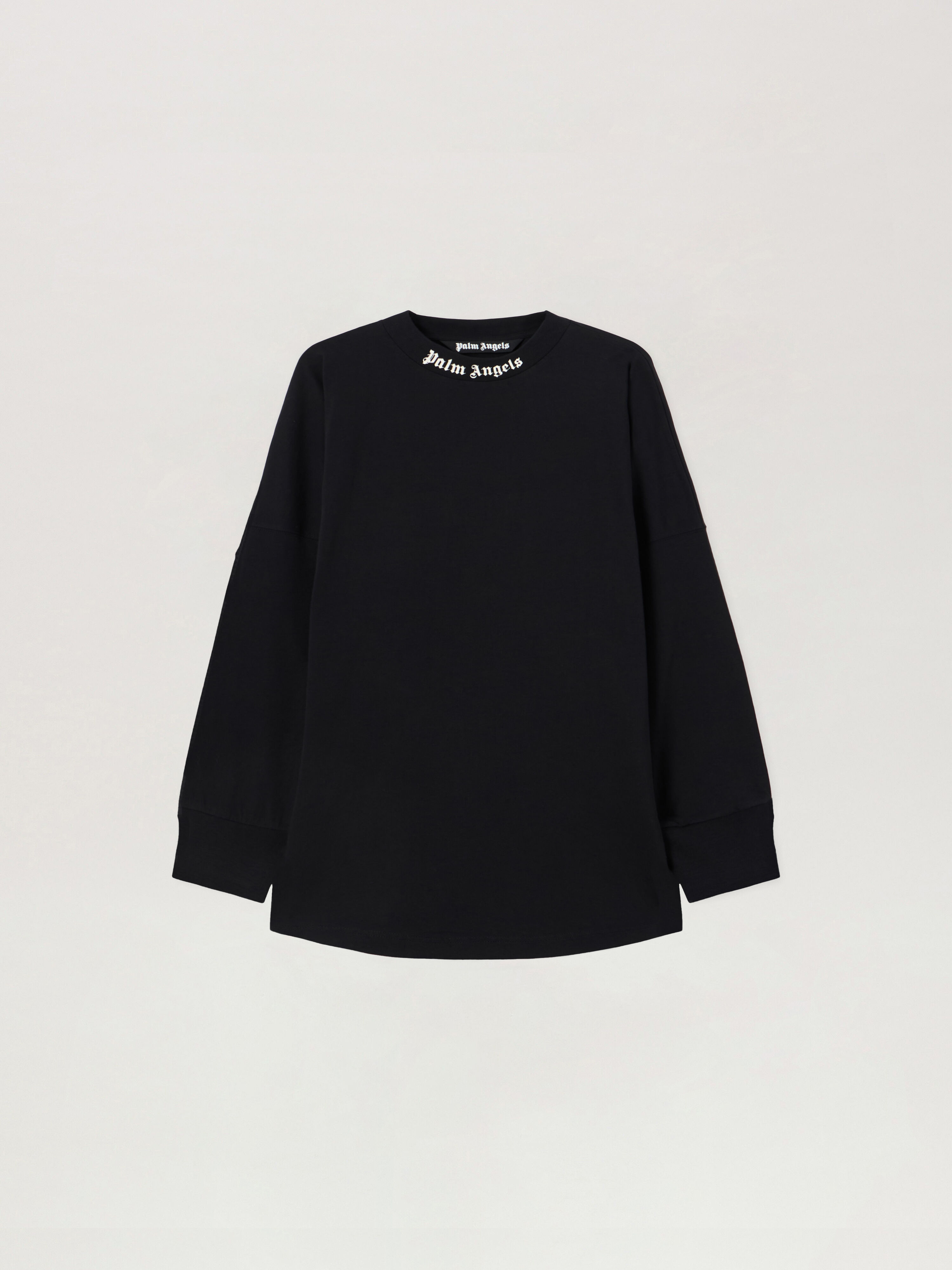 Palm Angels ブラック 長袖Tシャツ Classic Logo Long-Sleeved Over T-Shirt in BLACK OFF WHITE for Men