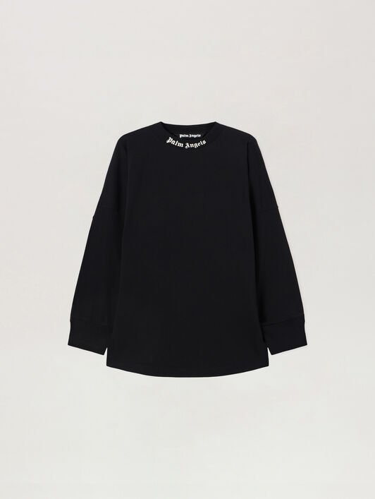 Classic Logo Long-Sleeved Over T-Shirt PALM ANGELS Classic Logo Long-Sleeved Over T-Shirt BLACK OFF WHITE PMAB059S26JER001