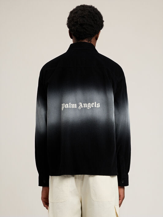PALM ANGELS Classic Logo Loose Overshirt BLACK OFF WHITE PMES024S26FAB001