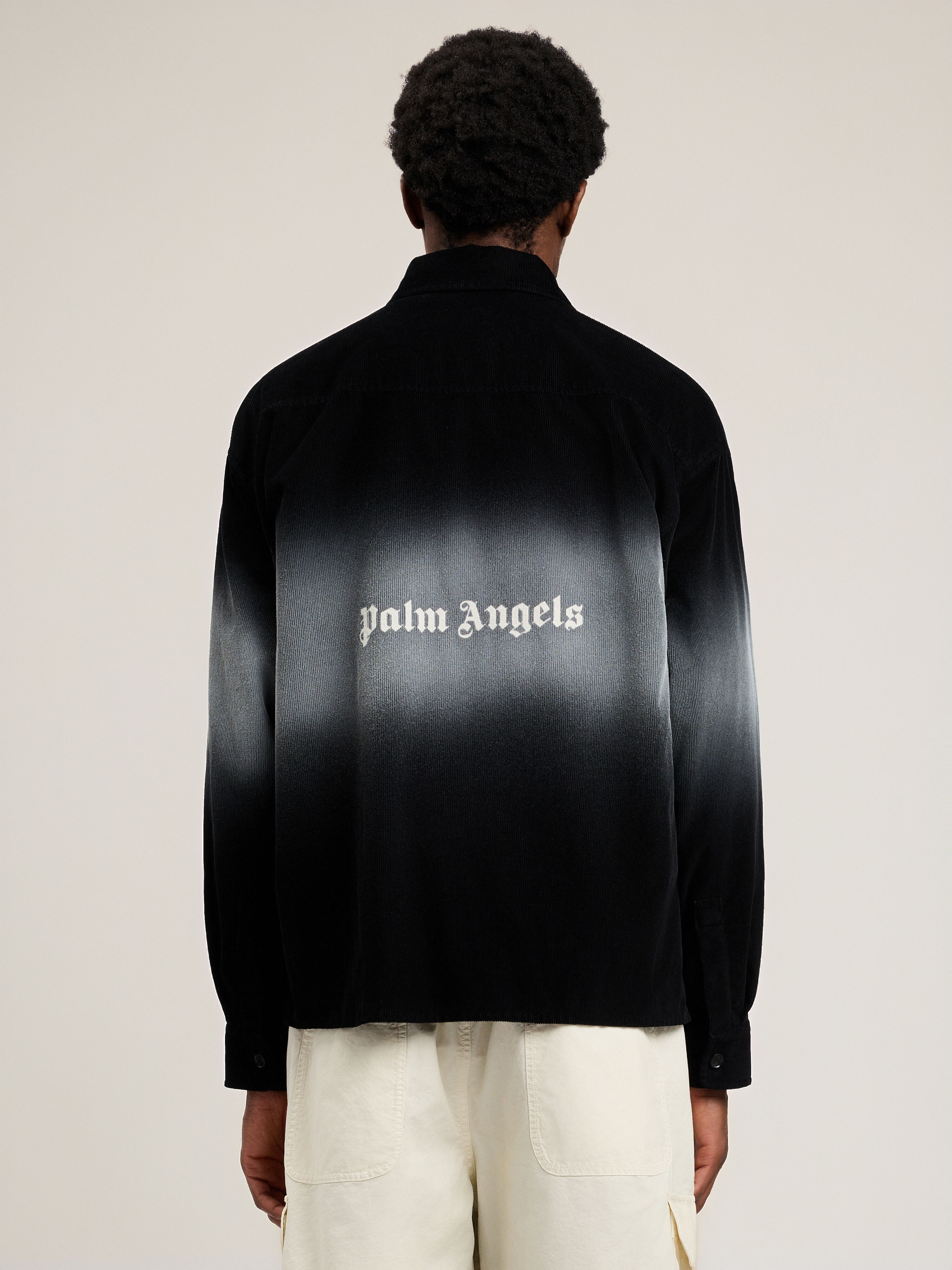 PALM ANGELS Classic Logo Loose Overshirt BLACK OFF WHITE PMES024S26FAB001