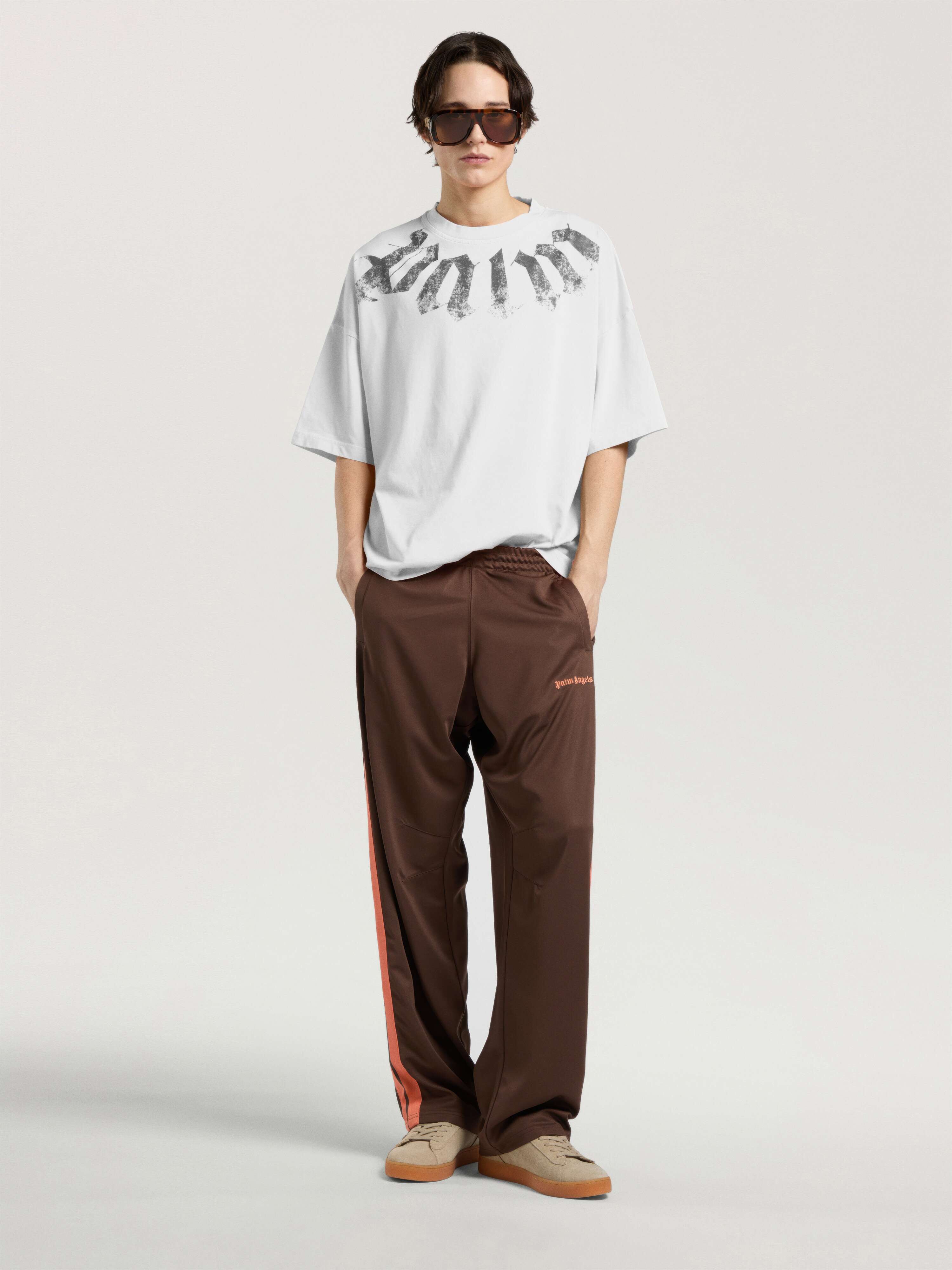 Big Neck Logo Loose T-Shirt PALM ANGELS Big Neck Logo Loose T-Shirt OFF WHITE - BLACK PAMAA03F26JR01