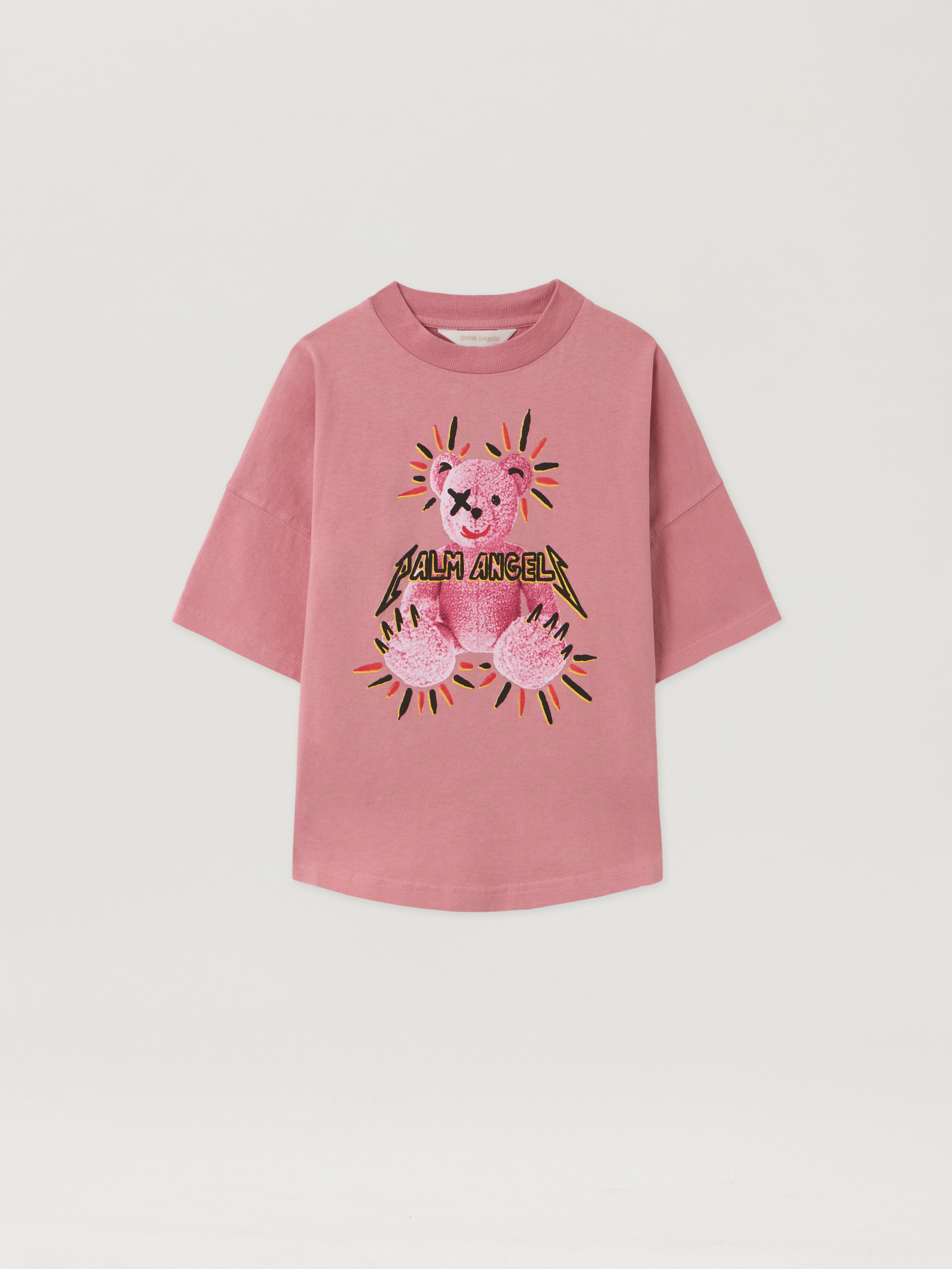 PALM ANGELS Pa Punk Bear Over Tshirt S/S ANTIQUE ROSE - ROSE PINK PGAA001F25JER002