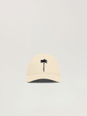 PALM ANGELS Palm Tree Cap OFF WHITE - BLACK PAWLB01W26FB10