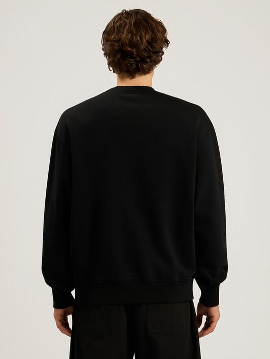 Felpa Neck Logo Regular PALM ANGELS Felpa Neck Logo Regular BLACK - OFF WHITE PAMBA03F26FL01